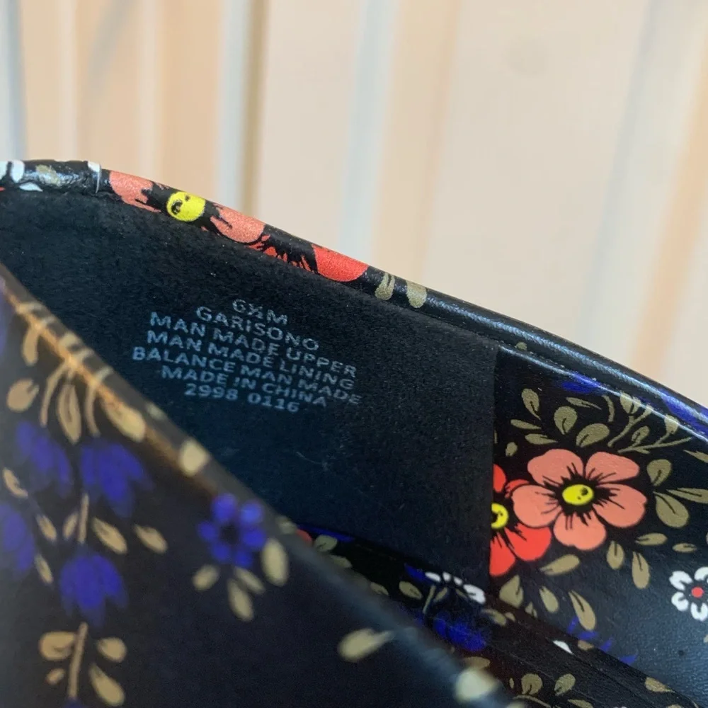 🔥 Nine West NWOT floral pointy stiletto black red blue high heels sexy EUC - Picture 7 of 9